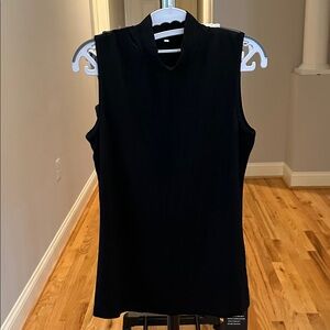 NWT Sleeveless Black Mock Neck Top
